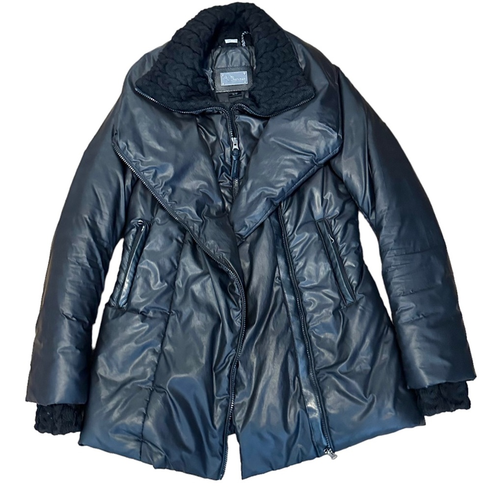 SOLD:Mackage Women's Down Kay Knit Collar Puffer Jacket - Black, S - Picture 1 of 13